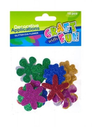 Ozdoba kwiaty brokatowe samoprzylepne Craft with Fun