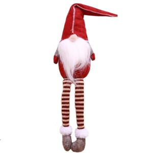 Ozdoba świąteczna - Skrzat z długimi nogami czerwony