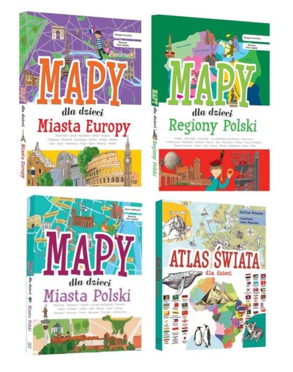 Mapy dla dzieci Miasta Europy / Regiony Polski / Miasta Polski / Atlas Świata