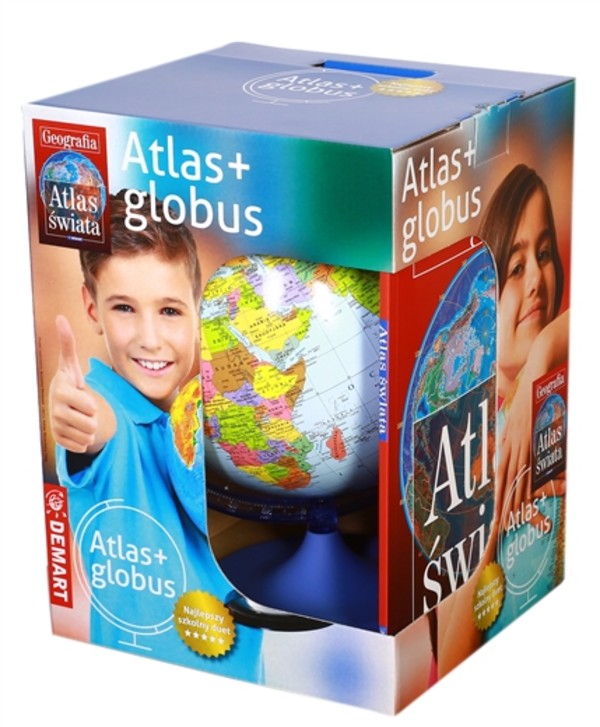 Pakiet: Szkolny atlas geograficzny + globus Wersja 2020