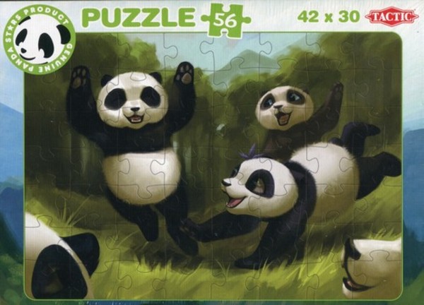 Puzzle Zabawne Pandy Panda Stars - 56 elementów