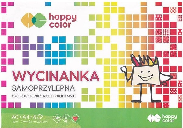 Papier kolorowy a4 samoprzylepny happy color pakiet 10sztuk