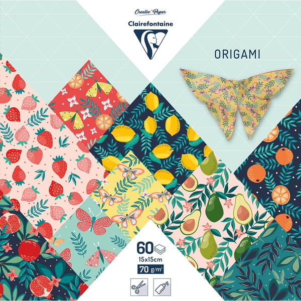 Papier origami 15x15 cm owocowy ogród 60 arkuszy