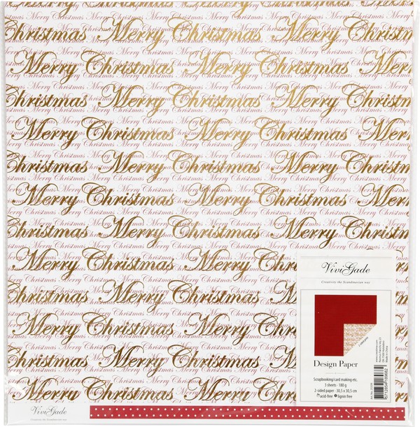 Papier ozdobny merry christmas scrapbooking 30,5x30,5cm 180g. 3 arkusze edycja limitowana