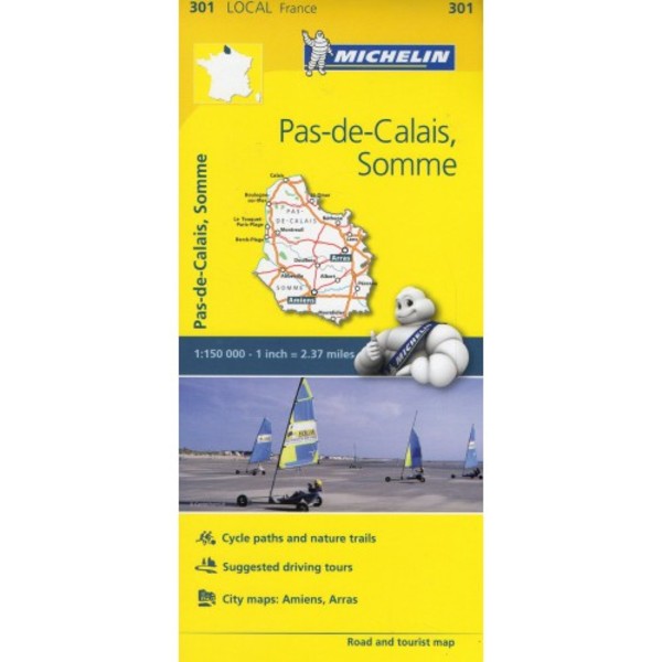 Pas-de-Calais, Somme Road Map / Pas-de-Calais, Somme Mapa Samochodowa Skala 1:150 000