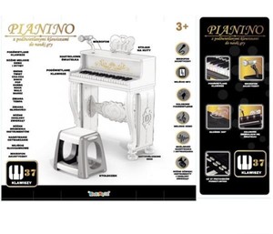 Pianino białe z podświetlanymi klawiszami do nauki gry