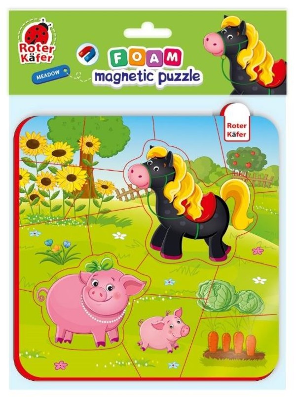 Puzzle piankowe magnetyczne Koń i świnki