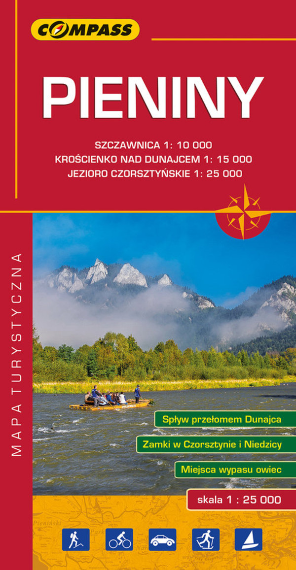 Pieniny, Szczawnica, Krościenko nad Dunajcem, Jezioro Czorsztyńskie. Mapa turystyczna Skala: 1:25 000