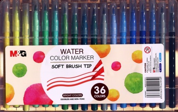 Pisak artystyczny pędzelkowy 1-4 mm wodny 36 kolorów
