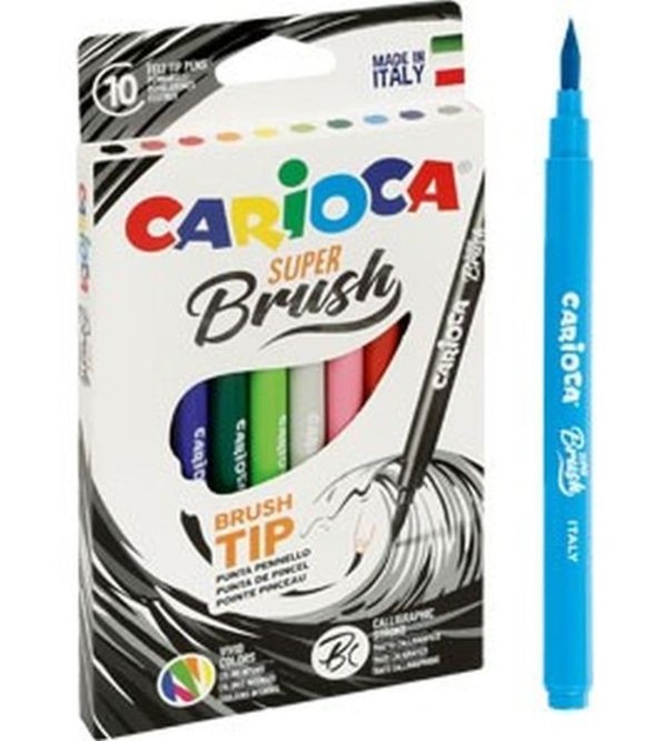 Pisaki Carioca Brush Tip 10 kolorów
