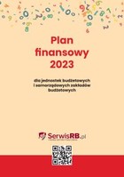Okładka:Plan finansowy 2023 dla jednostek budżetowych i samorządowych zakładów budżetowych 