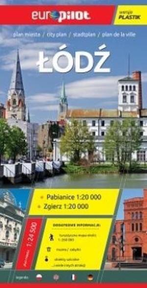 Plan miasta. Łódź, Zgierz, Pabianice (mapa laminowana) Skala 1:24 500