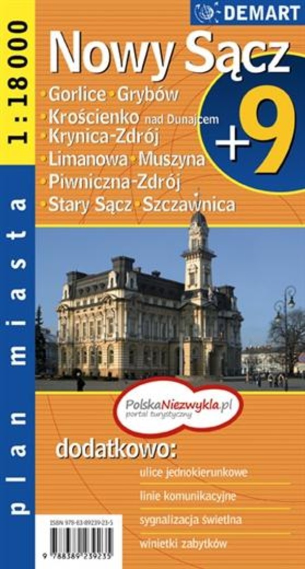 Plan miasta. Nowy Sącz (plus 9) Skala 1:18 00