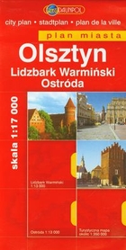 Plan miasta. Olsztyn, Lidzbark Warmiński, Ostróda Skala 1:17 000