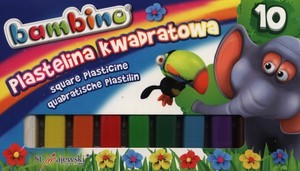 Plastelina kwadratowa Bambino 10 kolorów mix wzorów
