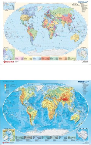Podkład dwustronny z mapą Świata