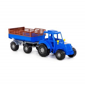 Traktor Altaj niebieski z przyczepą Nr2 w siatce