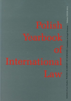 Polish Yearbook of International Law tom XXXIII