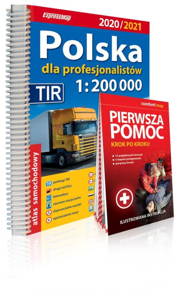 Atlas samochodowy Polska dla profesjonalistów 1:200 000, 2020/2021+ instrukcja pierwszej pomocy