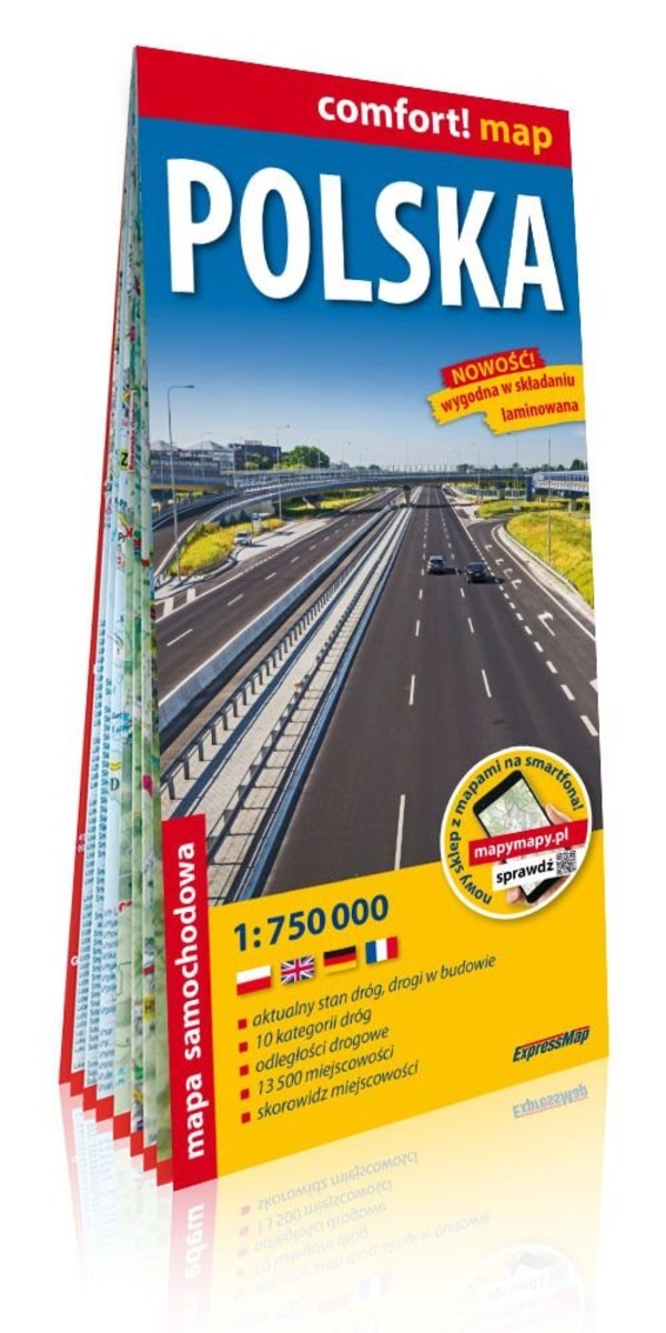Polska Mapa samochodowa Skala: 1: 750 000