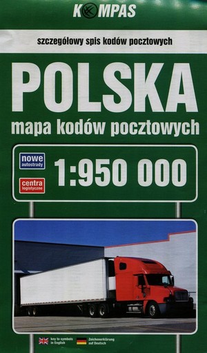 Polska mapa kodów pocztowych Skala: 1:950 000