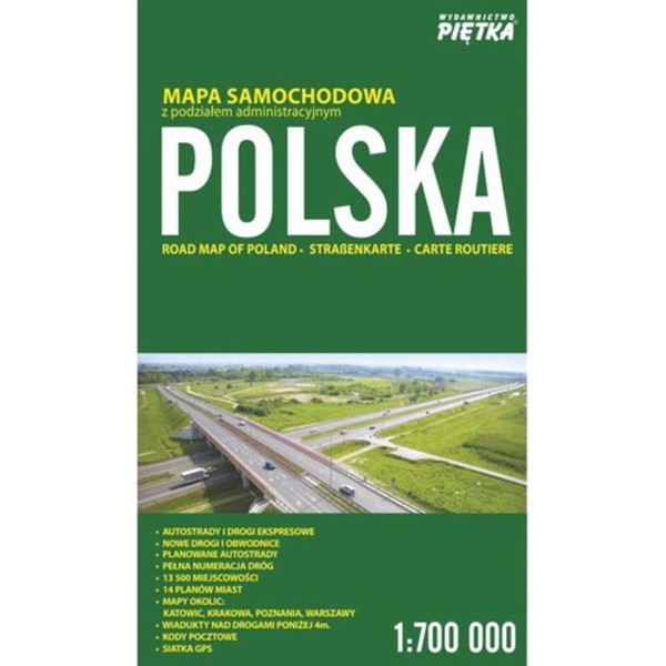 Polska. Mapa samochodowa Skala: 1: 700 000