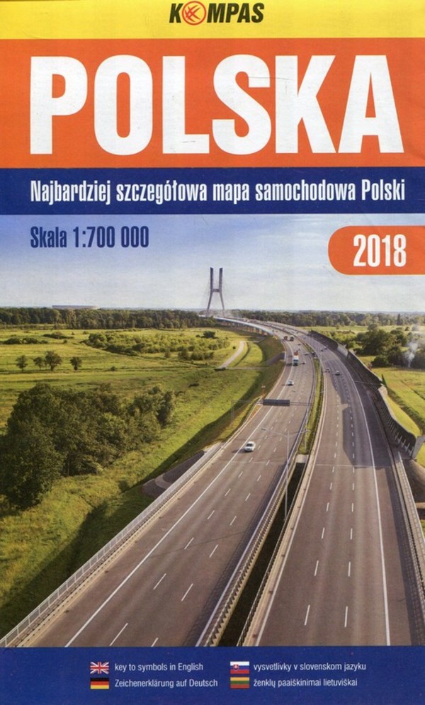 Polska. Najbardziej szczegółowa mapa samochodowa Skala: 1:700 000