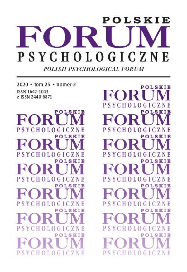 Polskie Forum Psychologiczne tom 25 numer 2 - pdf
