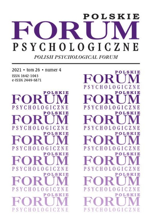 Polskie Forum Psychologiczne tom 26 numer 4 - pdf