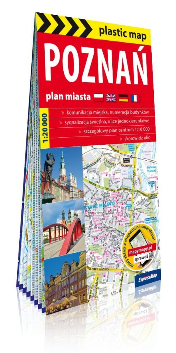Poznań. Plan miasta Skala 1:20 000 plastic map