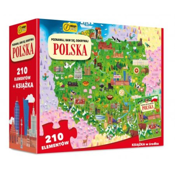 Puzzle 210 elementów +książka Polska Poznawaj, baw się, odkrywaj