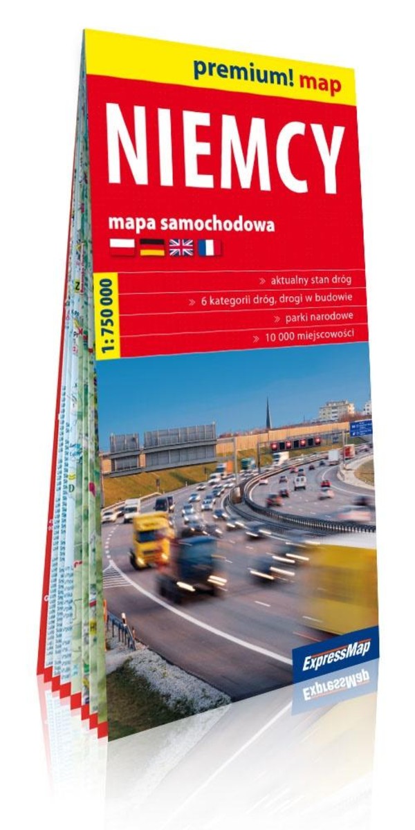 Niemcy Mapa samochodowa Skala: 1:750 000 wydanie 2019 premium!map