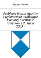 Okładka:Problemy interpretacyjne i wykonawcze wynikające z ustawy o ochronie zabytków z 23 lipca 2003 r 