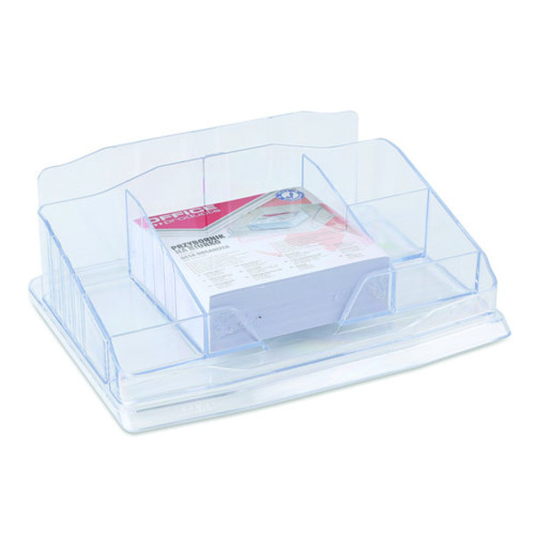 Przybornik na biurko z karteczkami plastik transparentny Office Products