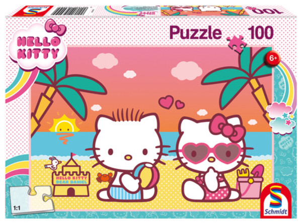 Puzzle Hello Kitty Zabawa na plaży 100 elementów