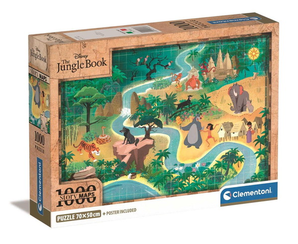 Puzzle Compact Story Maps Księga Dżungli 1000 elementów