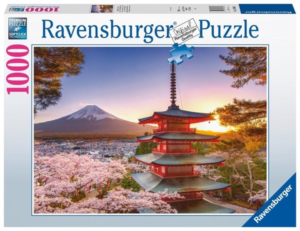 Puzzle Fudżi i kwitnąca wiśnia 1000 elementów