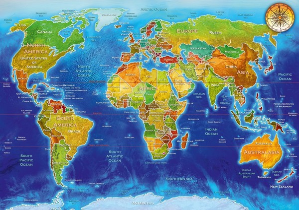 Puzzle Geopolityczna mapa świata 1000 elementów