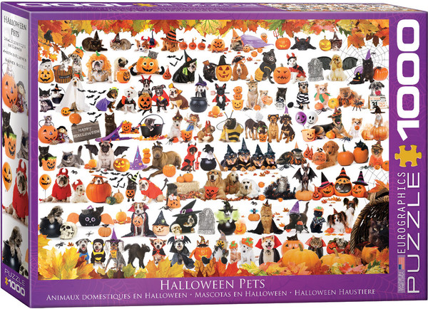 Puzzle Halloween zwierząt domowych 1000 elementów