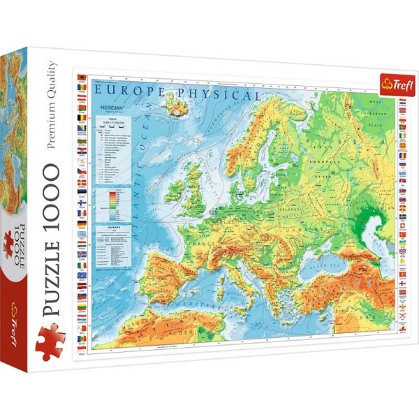 Puzzle Mapa fizyczna Europy 1000 elementów