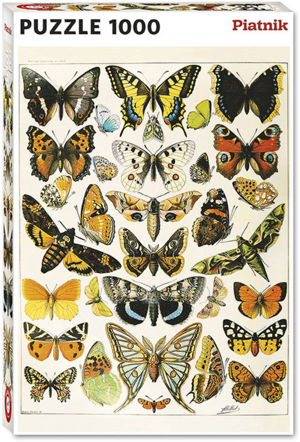Puzzle Motyle i ćmy, Adolphe Philippe Millot 1000 elementów