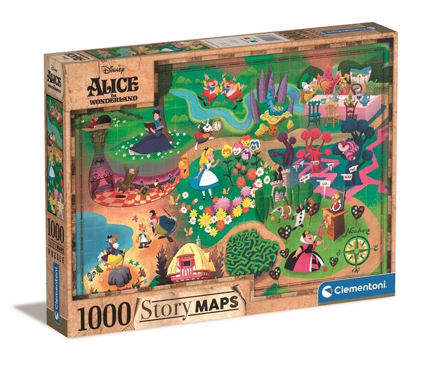 Puzzle Story Maps Alicja w Krainie Czarów 1000 elementów