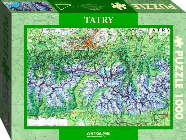 Puzzle Tatry mapa turystyczna 1:50 000 1000 elementów