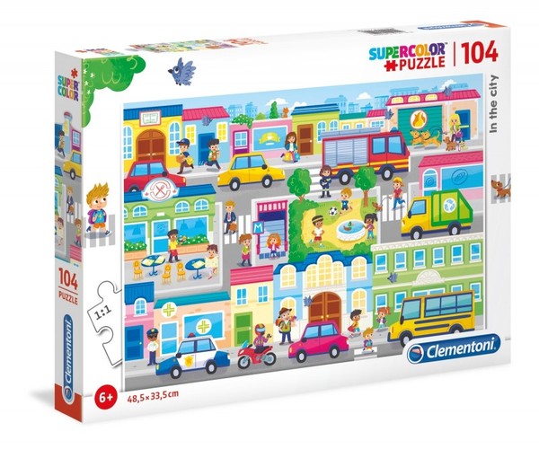 Puzzle Super Kolor - W mieście - 104 elementy