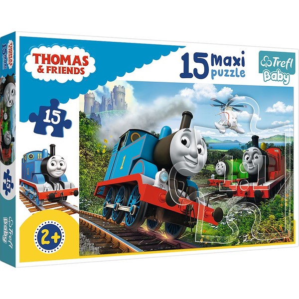 Puzzle Maxi Tomek i przyjaciele Pędzące lokomotywy 15 elementów