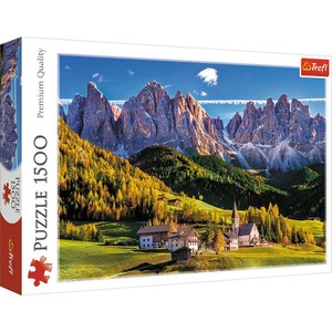 Puzzle Dolina Val di Funes, Dolomity, Włochy 1500 elementów