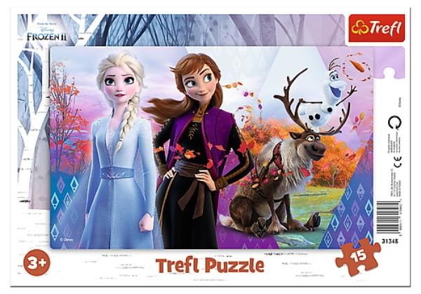 Puzzle ramkowe Frozen 2 Magiczny świat Anny i Elsy 15 elementów