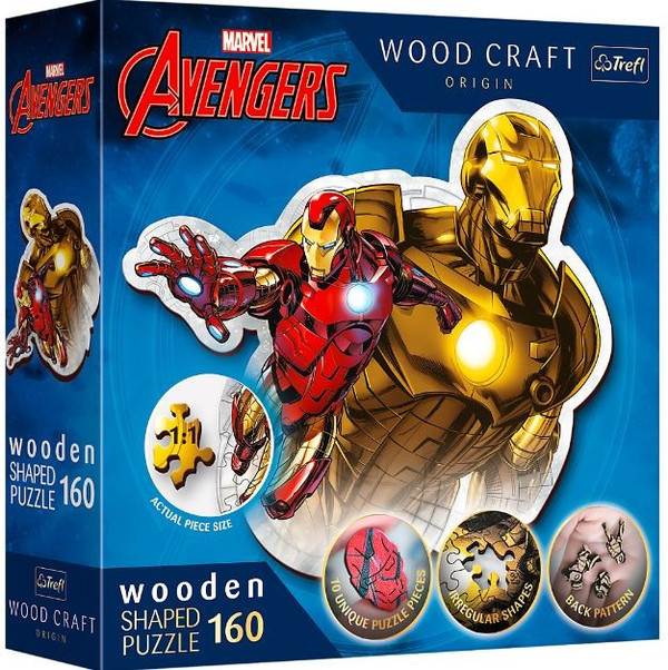 Puzzle drewniane konturowe Odważny Iron Man 160 elementów