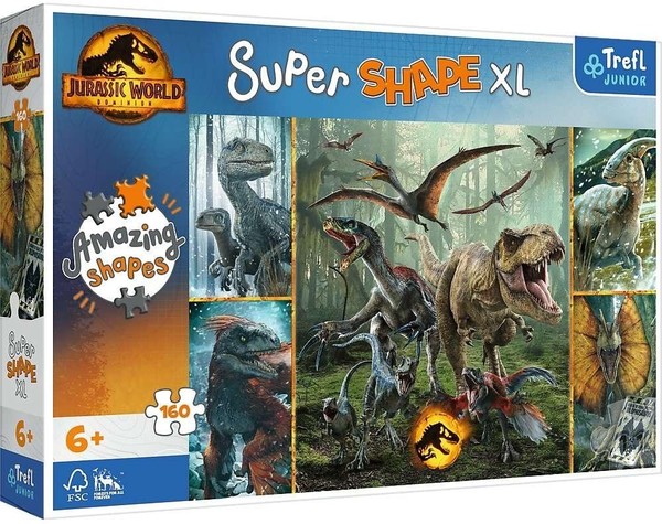 Puzzle Junior XL Super Shape Niezwykłe dinozaury 160 elementów