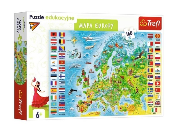 Puzzle edukacyjne Mapa Europy 160 elementów
